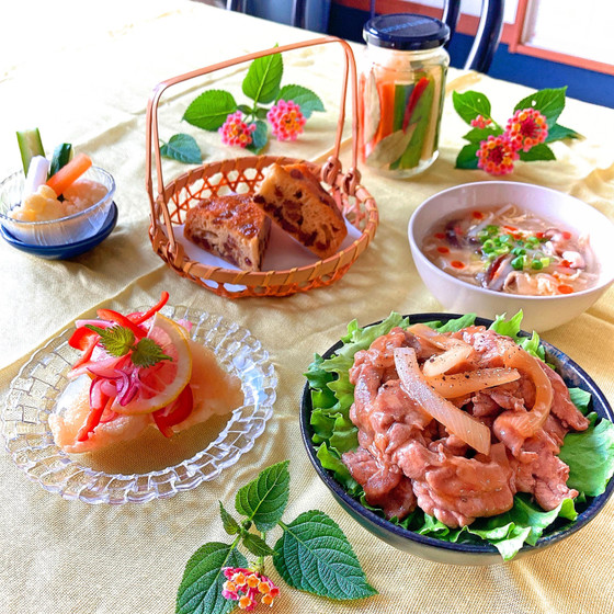 黒酢のコク旨さっぱり豚丼♪メインからデザートまでお酢のチカラ