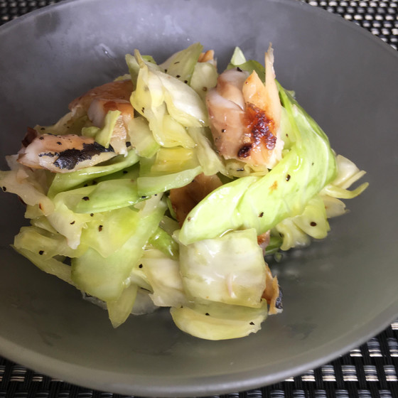 鯵の干物のレモンサラダ