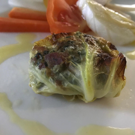 2019冬イタリアン〜キャベツのラビオリと焼ロールキャベツ
