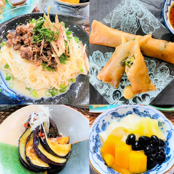 牛肉しぐれ煮そうめんとパリパリ春巻きレッスン