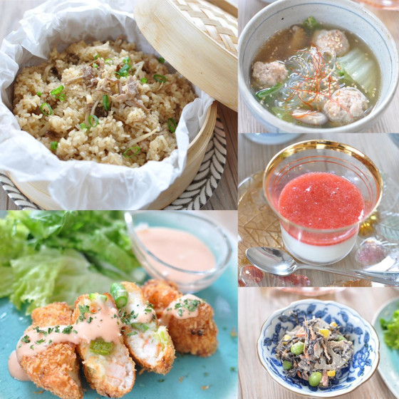 せいろで炊く牛肉ごぼうおこわ＆オーロラソースのアスパラ海老カツレッスン
