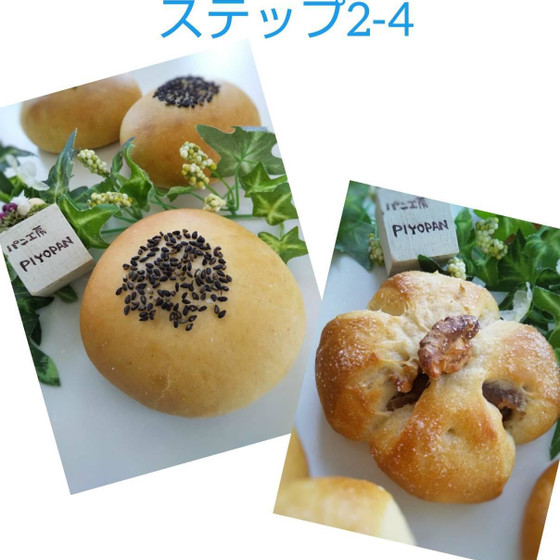 ステップ2―4 あんぱんと胡桃パン