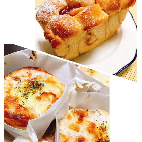 クロックムッシュといちごのミニ食パン