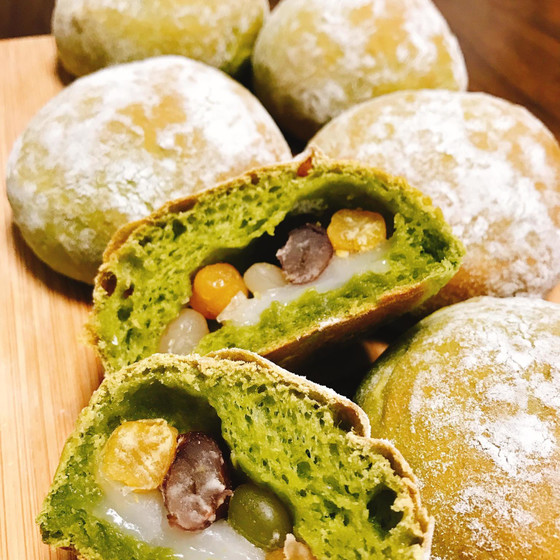 米粉と抹茶の豆大福を焼いてみませんか