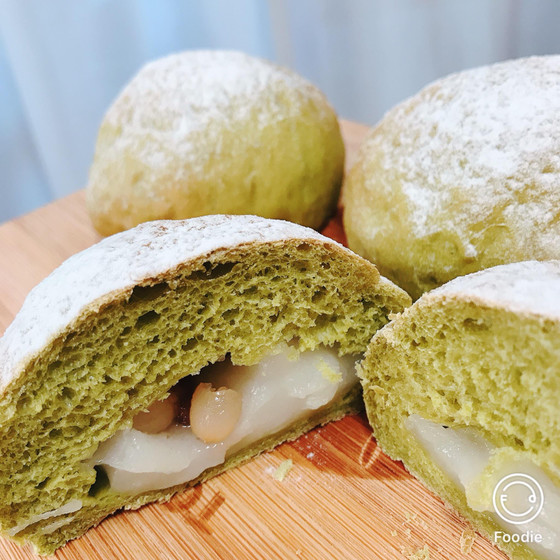 米粉と抹茶の豆大福orかのこ豆の和三盆とおまけパン