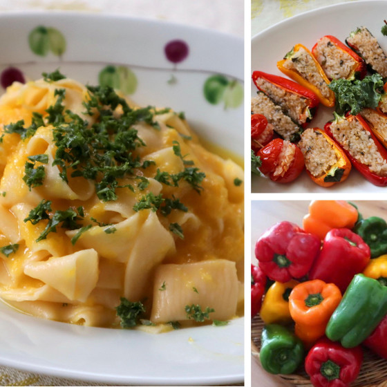 手打ちパスタ　パッパルデッレとカラーピーマンソース