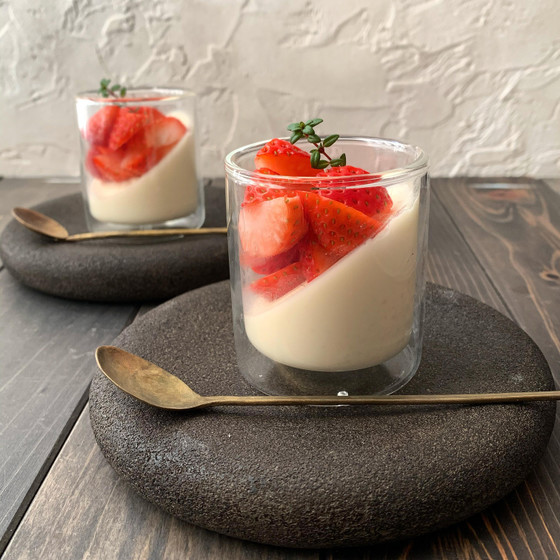 麹甘酒といちごのブランマンジェ