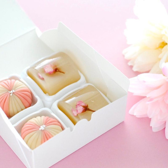 春の和菓子２種　桜羊羹と手まり