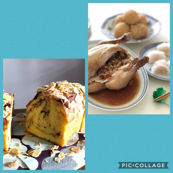 よくばり もてなし料理A エビ蒸餃子🦐参鶏湯マーブルケーキ