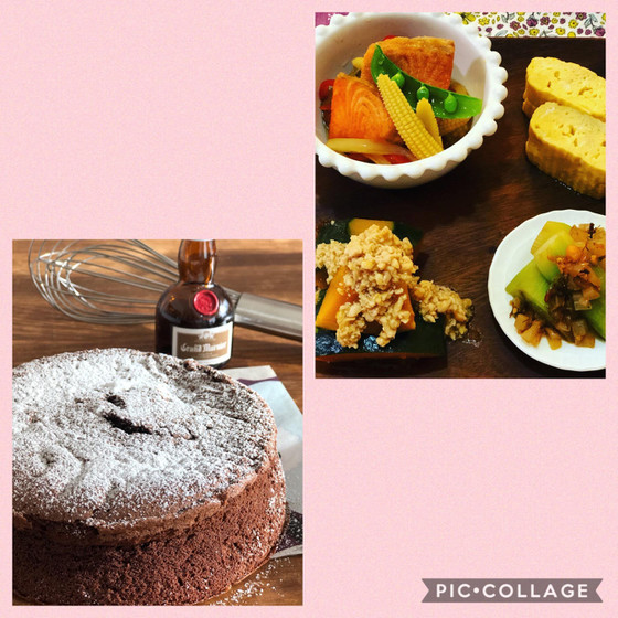 よくばり・副菜とガトーショコラ