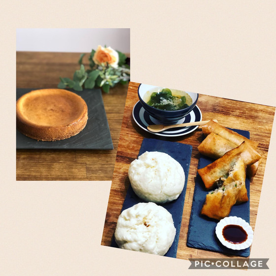 よくばり・肉まんとベークドチーズケーキ