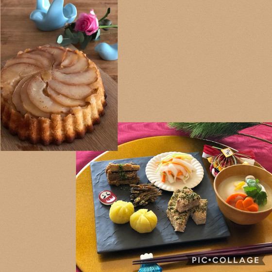 よくばり・おせちと林檎ケーキ