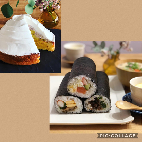 よくばり・巻き寿司とタルト