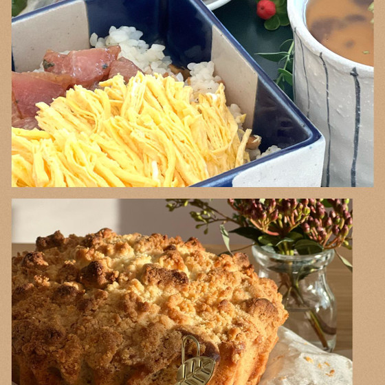よくばりAちらし寿司林檎ケーキ