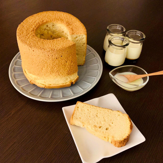 【ケーキ】メープルシフォンケーキ＆なめらかプリン