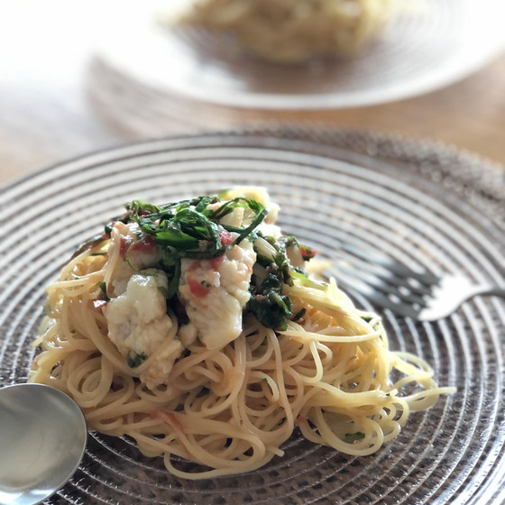 夏のヘルシーイタリアン　鱧の冷製パスタとナスの濃厚ポタージュ