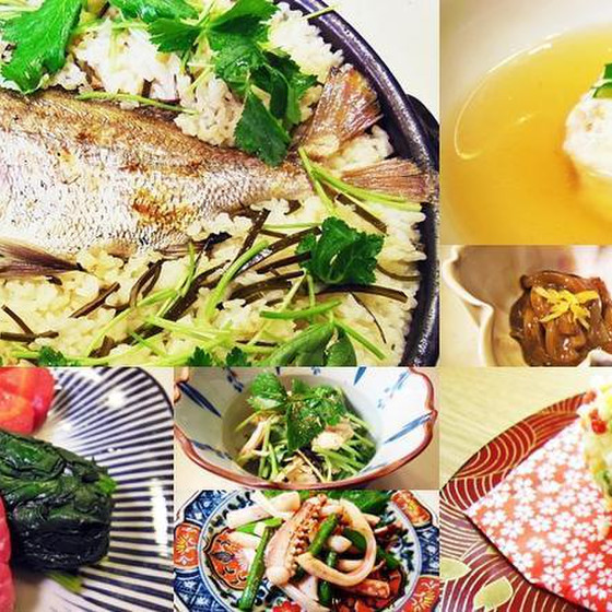 御祝膳・全9品✿土鍋で鯛めし✿いか塩辛✿牛のたたき他お土産付