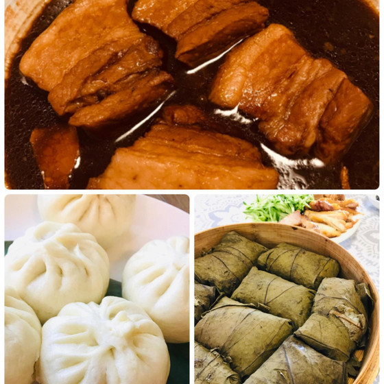 しっとり生地で角煮饅頭、カスタード饅頭、豚肉のちまき