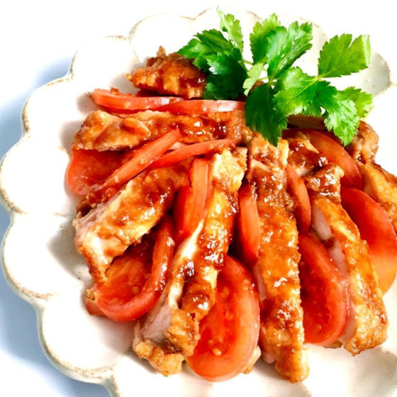 鶏の照り焼きトマト挟み