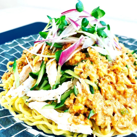 胡椒棒々鶏冷やし麺