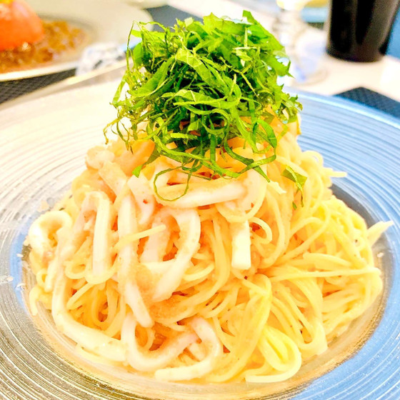 イカと明太子の冷製カッペリーニ