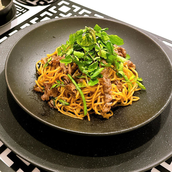 【初級向】①牛肉とクレソンの大人の優しい焼きそば