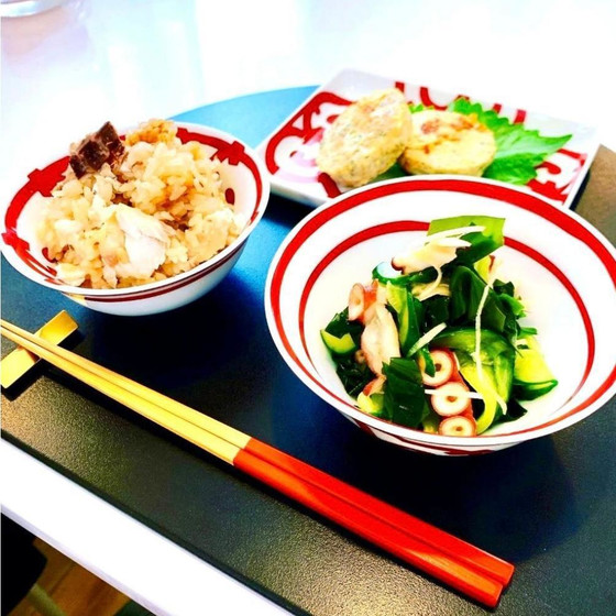 【中級以上】 ①切り身で作る鯛めし ②柚子胡椒風味蓮根入り鶏つくね ③タコとワカメとキュウリのまろやか酢の物