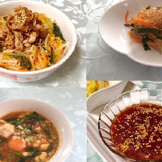 豆腐チゲ&焼肉ビビンバ&チャプチェを作りましょう