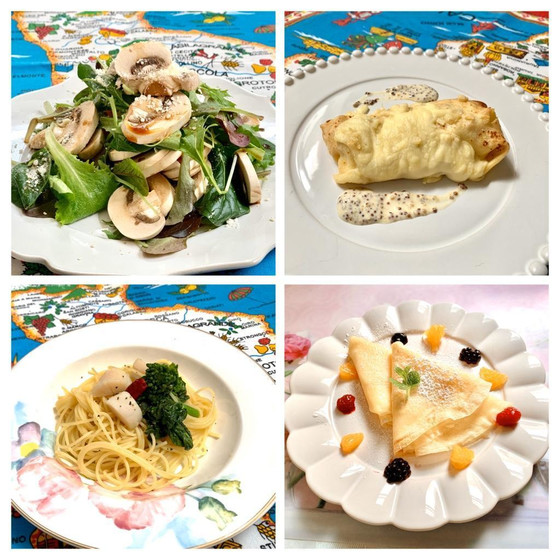 クレープのオーブン焼き&ホタテと菜の花のパスタを作りましょう