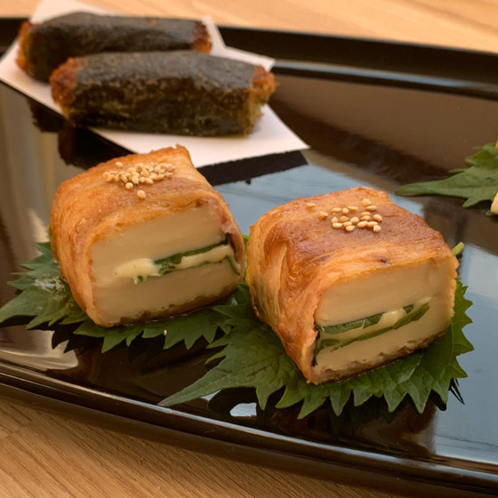 厚揚げの豚バラ巻き