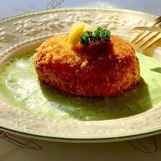 ホタテのクリームコロッケ&カニとフルーツトマトの炊き込みご飯