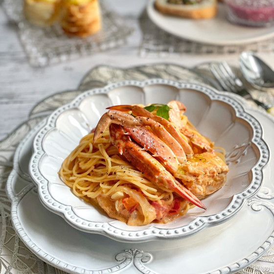 渡り蟹のトマトクリームパスタ&レモンクリームパイを作りましょう