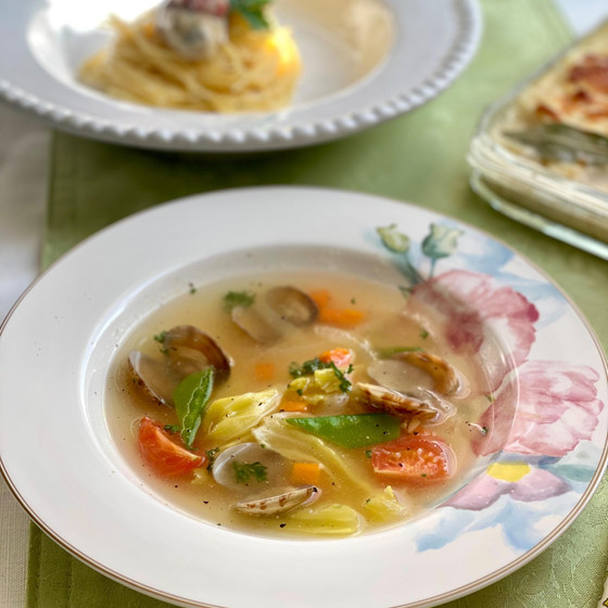 アサリと春野菜のスープ
