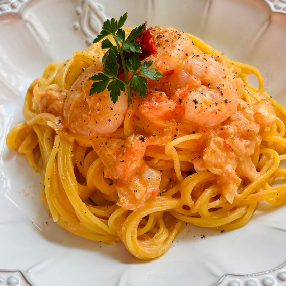 小海老のトマトクリームパスタ