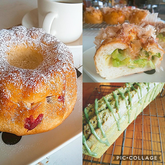 クランベリーブリオッシュとたこ焼きみたいなキャベツパン
