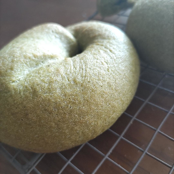 米粉で作る抹茶ベーグル（グルテンフリー）