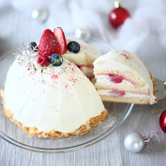 Xmasスノードームケーキ