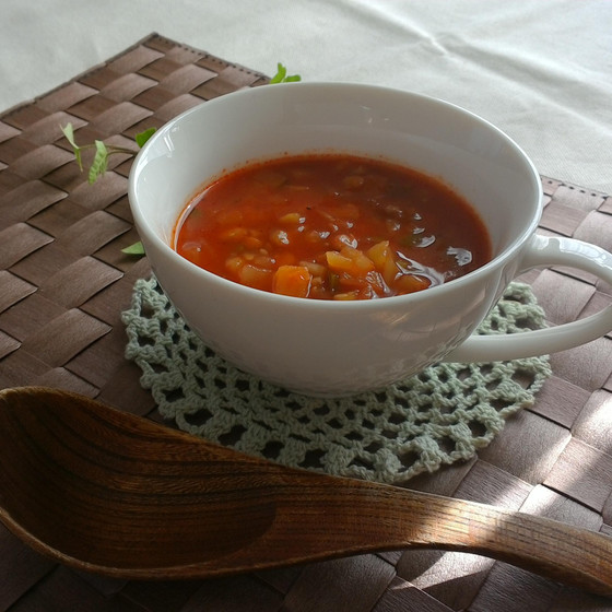 レンズ豆のトマトスープ