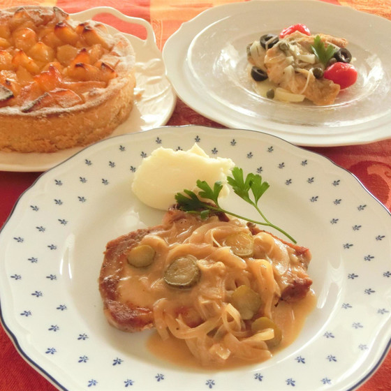 手軽においしくポークソテーとエスカベーシュ！秋の味覚タルト！