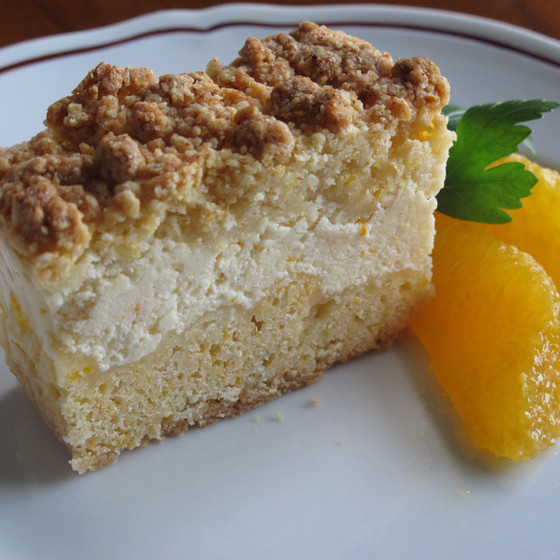 リコッタクリームのクランブルケーキオレンジ風味