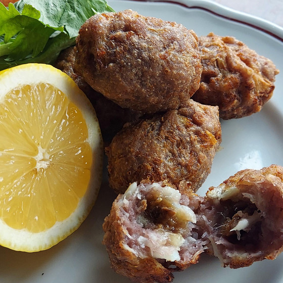 カリフラワーのアンチョビ包み揚げ