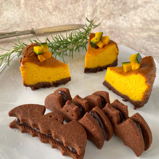 米粉のかぼちゃチーズケーキ&ガナッシュサンドクッキー