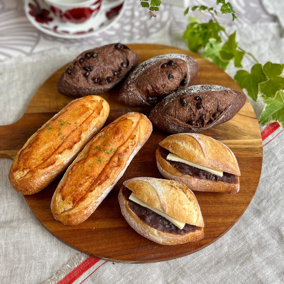フランスパンアレンジ3種！ あんバター、明太フランス、チョコフランス