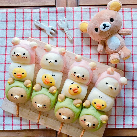 リラックマ風3色団子ちぎりパン(軽食、デザート付)