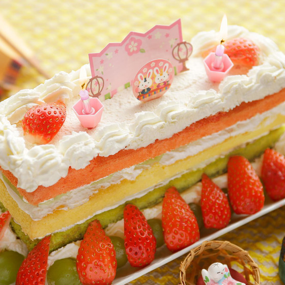 菱餅色のひな祭りケーキ