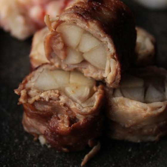 ウドに肉巻き