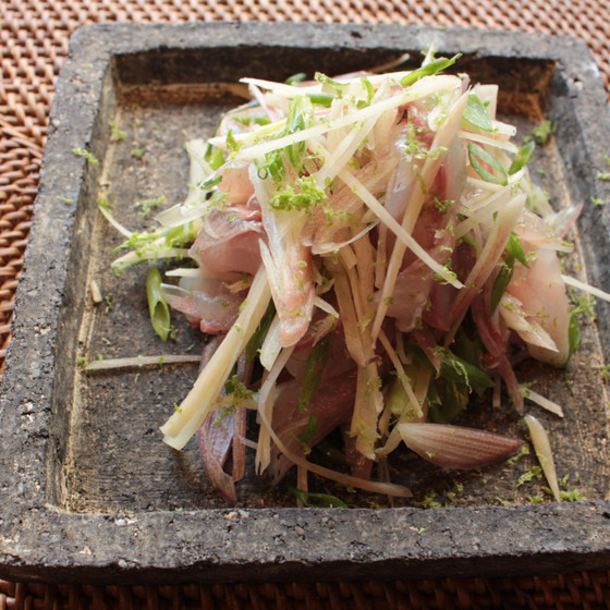 秋刀魚のお刺身酢橘ドレッシング