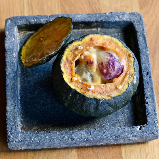 カボチャと葡萄のグラタン