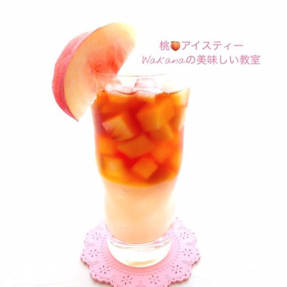 7～8月限定。桃のアイスティー2,000円追加受講可。