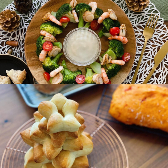 セットでお得！【きのこ麹で本当に美味しい♡おうちでクリスマスごはんの会】＋【ツリーパン🎄】